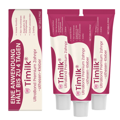 Timilk® UltraBond Premium Denture Adhesive 🔥 FDA Certified (Clinically Proven 4-Day Hold for Secure, Comfortable & Zinc-Free Denture Fit 🦷)