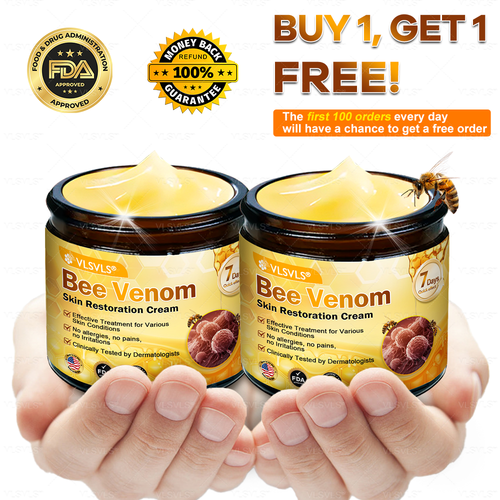 Made and Shipped from USA ✨ VLSVLS® Bee Venom Skin Restoration Cream 🌸 Anti-aging,Hydrating, Skin Repair, Even Tone, Acne and Dark Spot Treatment, Wart and Mole Removal, Psoriasis Relief CS 🔥 LAST DAY 80% OFF 💎