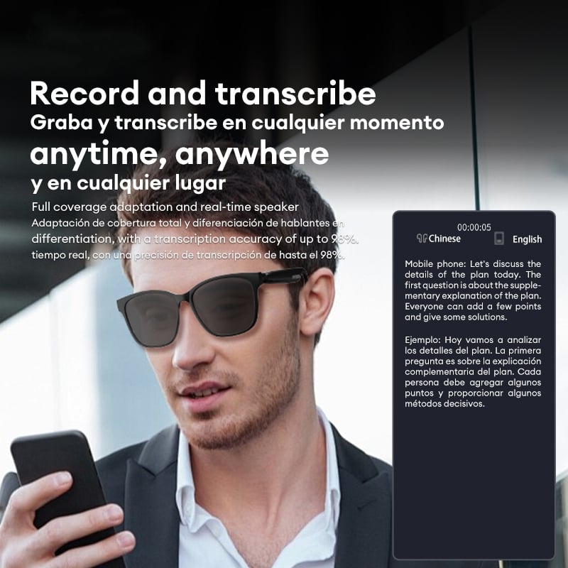 Last Day Promotion 49% OFF🔥-AI Wireless Bluetooth Translation Glasses